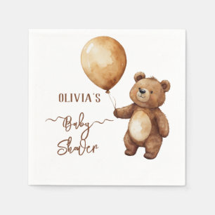 Serviette En Papier Ours Ballons Nuages Attendre Baby shower Bearly