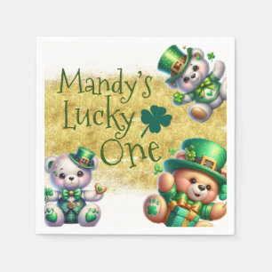 Serviette En Papier Ours de la Saint-Patrick Journée d'anniversaire mi