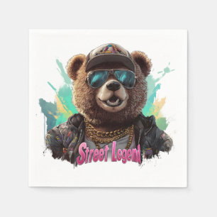Serviette En Papier Ours de légende de rue - Design graphique Cool