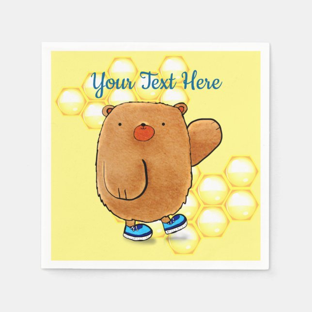Serviette En Papier Ours de miel doux (Devant)