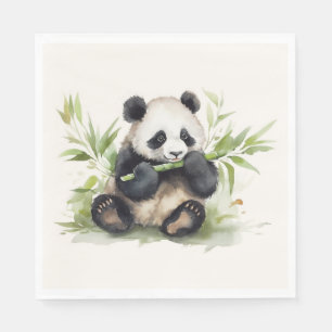 Serviette En Papier Ours de panda avec bambou