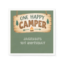 Ours des Bois One Happy Camper 1er Anniversaire