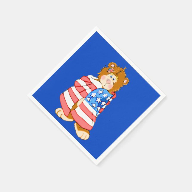 Serviette En Papier Ours du drapeau patriotique (Coin)