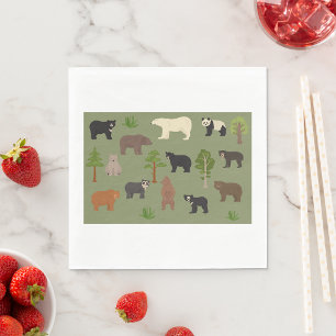 Serviette En Papier Ours du monde