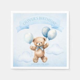 Serviette En Papier Ours en peluche aquarelle charmante pour premier a