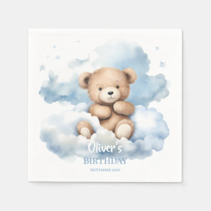 Serviette En Papier Ours en peluche aquarelle nuages