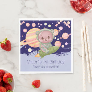 Serviette En Papier Ours en peluche astronaute de l'espace pour la fêt