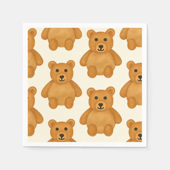 Serviette En Papier Ours en peluche classique (Devant)