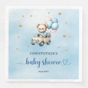 Serviette En Papier ours en peluche dans un baby shower de voiture
