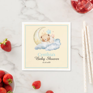 Serviette En Papier Ours en peluche doux rêve Garçon Baby Shower