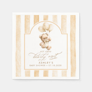 Serviette En Papier Ours en peluche élégant doux marron rayures Baby S