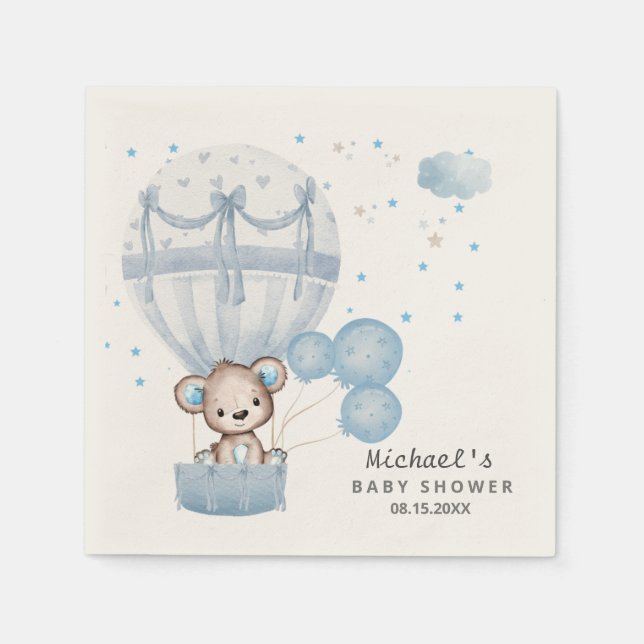 Serviette En Papier Ours en peluche mignon avec serviettes Air Hot Bal (Devant)