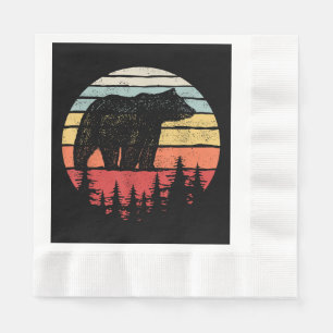 Serviette En Papier Ours Grizzly Rétro Vintage