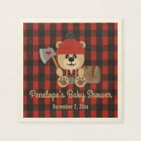 Ours Lumberjack Wilderness Baby shower à thème