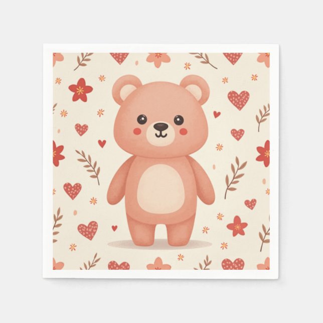 Serviette En Papier ours mignon (Devant)
