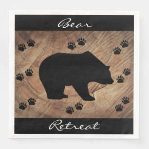 Serviette En Papier Ours Noir Et Paniers Ours