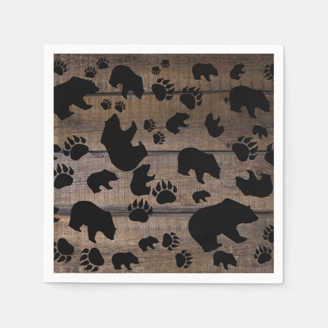 Serviette En Papier Ours Noir - Patrouilles Ours Noir (Devant)