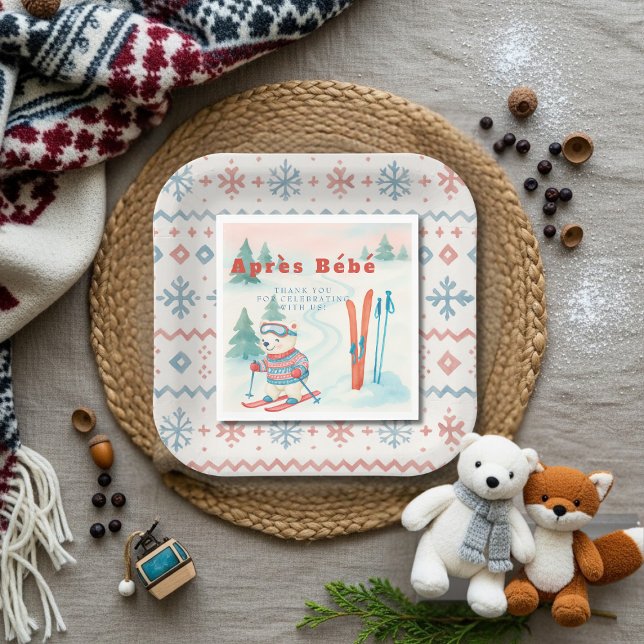 Serviette En Papier Ours polaire Après Bébé ski (Après Bébé ski Polar Bear Napkins)