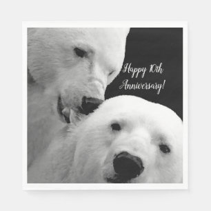 Serviette En Papier Ours Polaire Artique Couple Amour Tendance Passion