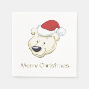 Serviette En Papier Ours polaire de Noël Joyeux Noël