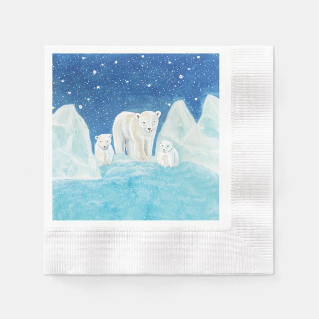 Serviette En Papier Ours polaires (Devant)
