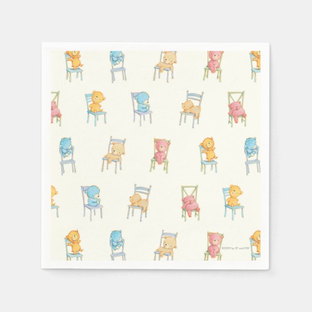 Serviette En Papier Ours sur les chaises Motif (Devant)