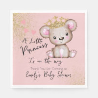 Ourson Fête Prénatale Princesse Rose Pailleté