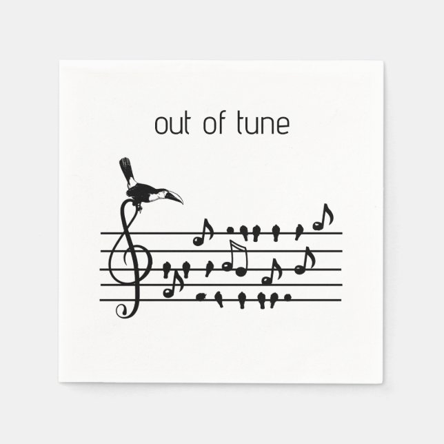 Serviette En Papier Out of Tune, toucan rejoignant les oiseaux chanteu (Devant)