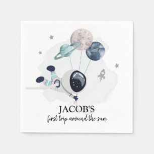 Serviette En Papier Outer Space Boy 1er Voyage autour du soleil Annive