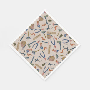 Serviette En Papier Outils de construction d'aquarelle couleur mignonn