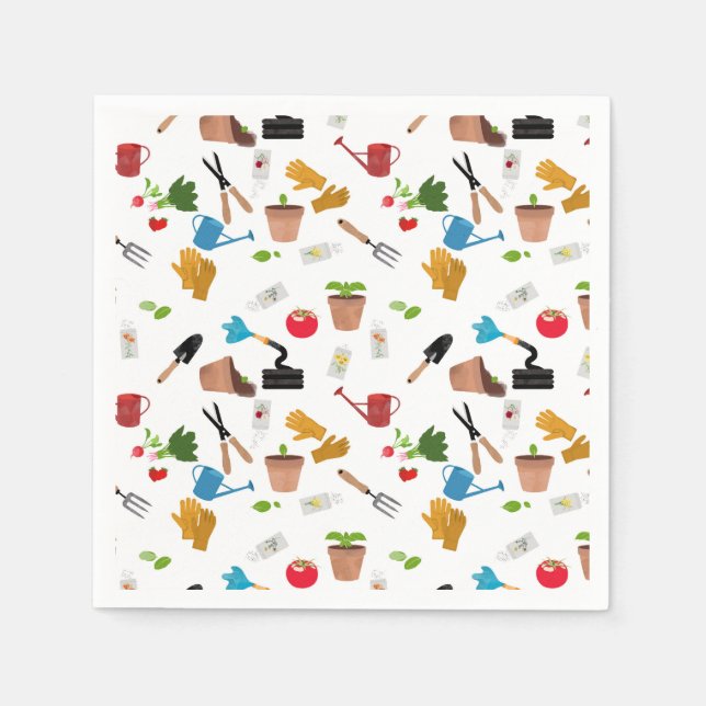 Serviette En Papier Outils de jardinage Plante jardinier Motif (Devant)