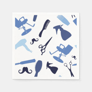 Serviette En Papier Outils du salon de coiffure motif