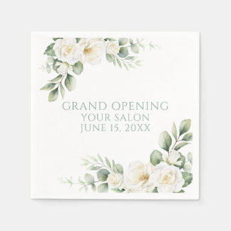 Serviette En Papier Ouverture solennelle de fleurs de rose blanches pe
