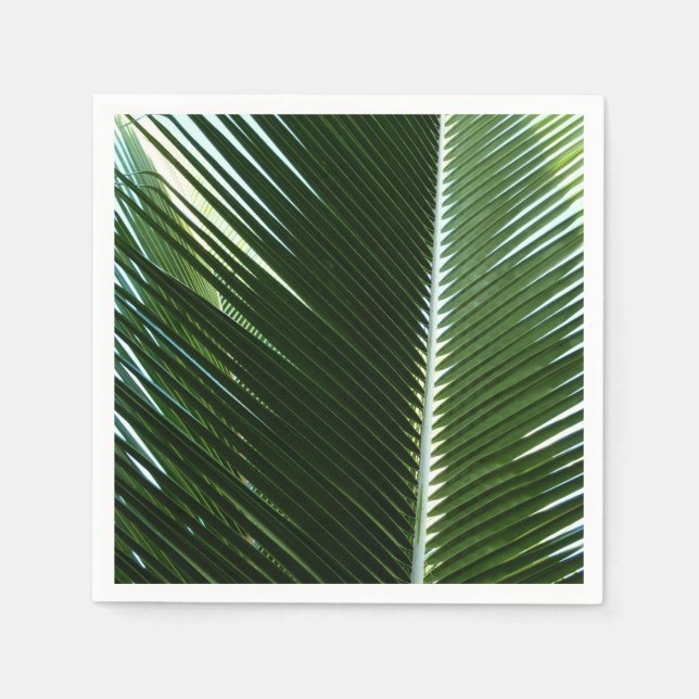 Serviette En Papier Overlapping Palm Fronds Tropical Green Abstract (Devant)