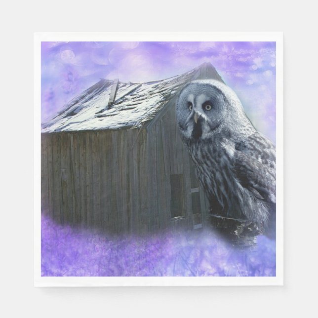Serviette En Papier Owl Barn Shed (Devant)