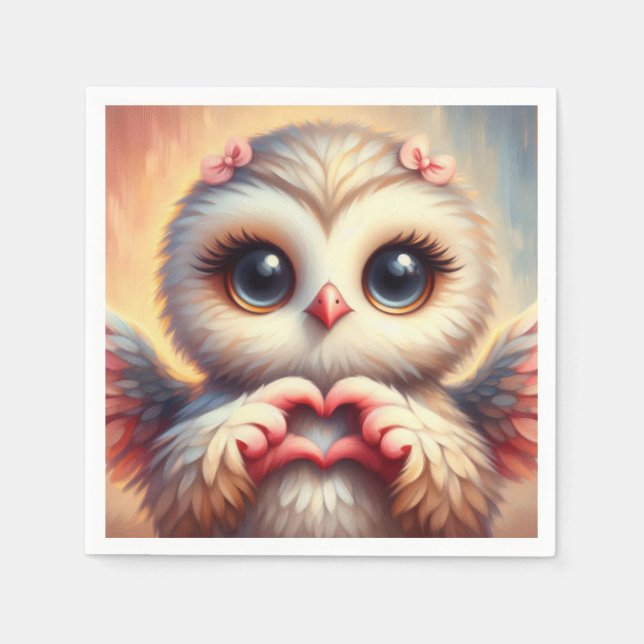 Serviette En Papier Owl You Need is Love (Devant)