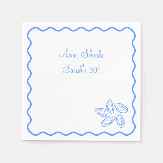 Serviette En Papier Oyster Funny Anniversaire (Devant)