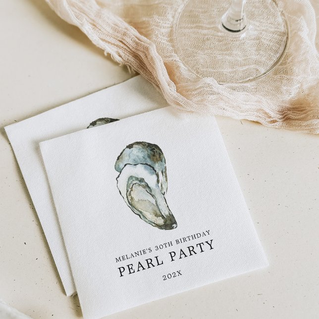 Serviette En Papier Oyster Pearl Party | Deux huîtres (Créateur téléchargé)