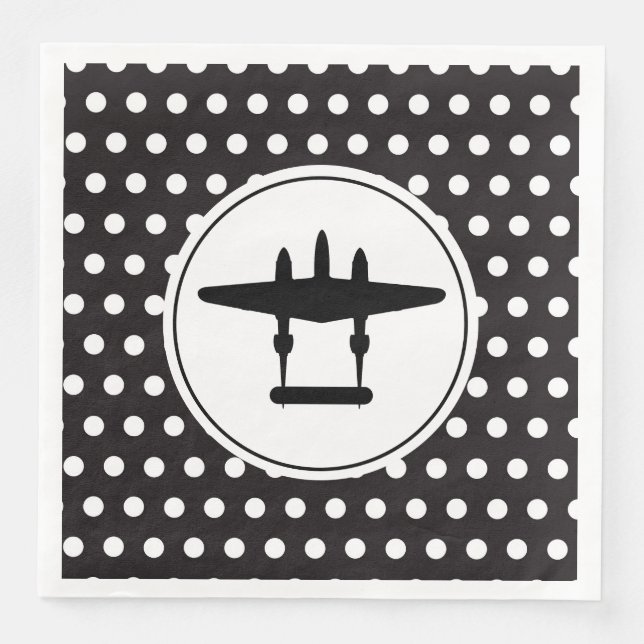Serviette En Papier P-38 Silhouette en cercle sur Polka Dot Arrière -  (Devant)