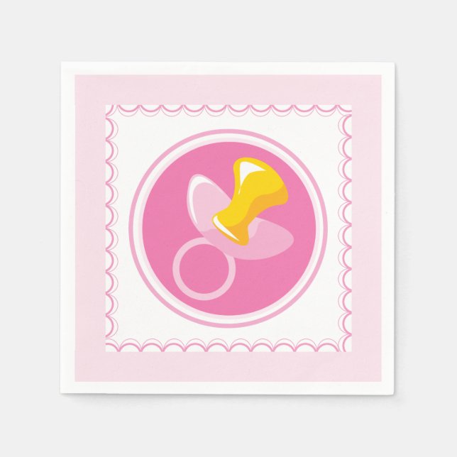 Serviette En Papier Pacifique rose | Baby shower fille (Devant)