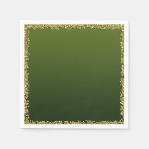 Serviette En Papier Pailleté doré vert Glam Sparkle Fête