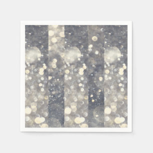 Serviette En Papier Paillettes Argentées Brillance Finesse Élégance Mo