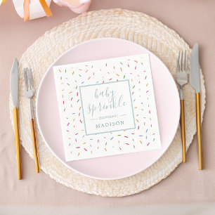 Serviette En Papier Paillettes Colorées Bébé Sprinkle Baby Shower Papi