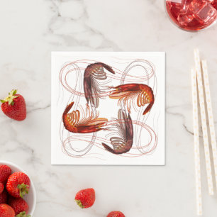 Serviette En Papier Paillettes de crevettes longues Antennes Papier Na