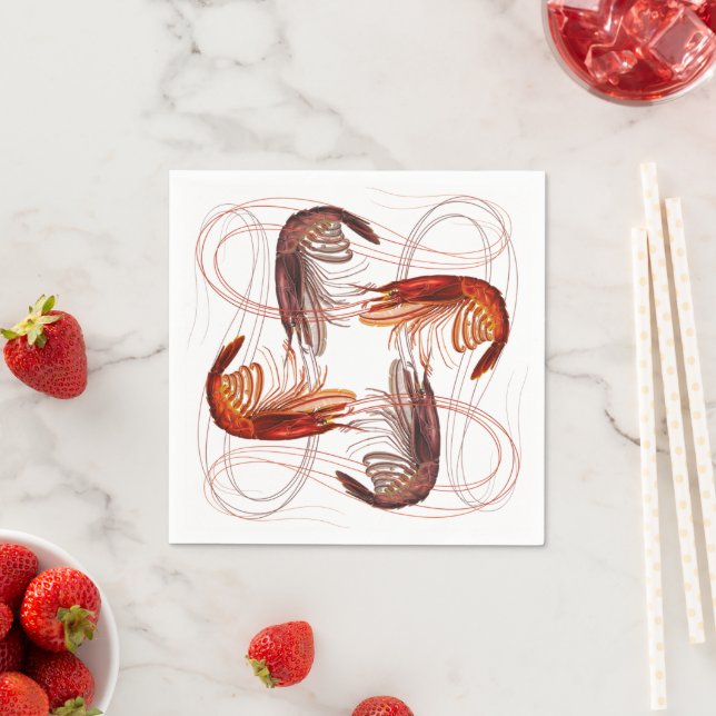 Serviette En Papier Paillettes de crevettes longues Antennes Papier Na (En situation)