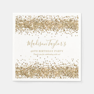 Serviette En Papier Paillettes dorées Confetti Chic Moderne Anniversai