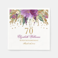 Paillettes Florales Étincelantes Anniversaire 70 A