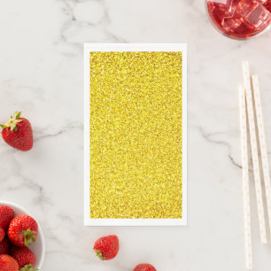 Serviette En Papier Paillettes Jaunes Or Étincelle Mariages Anniversai