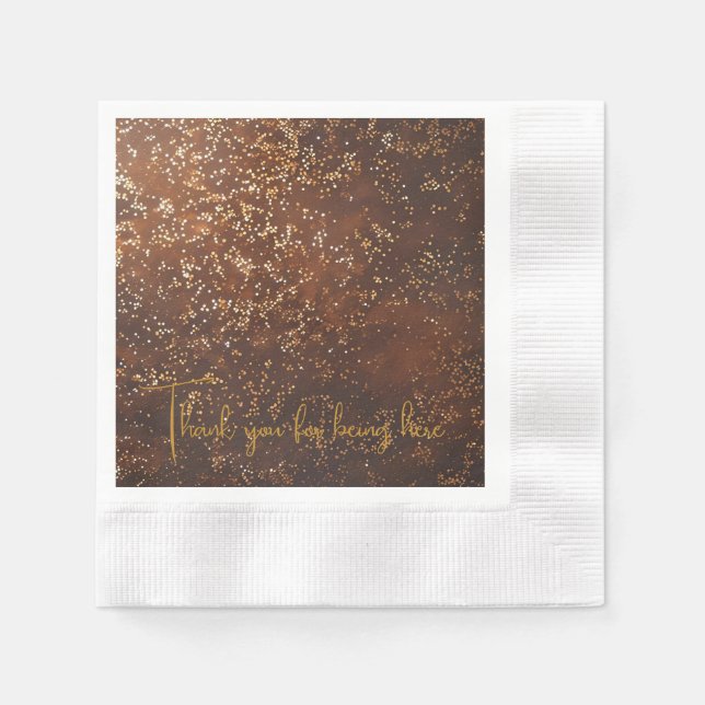 Serviette En Papier Paillettes Marron (Devant)