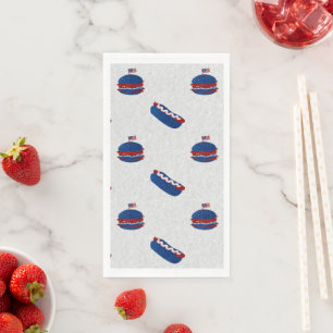 Serviette En Papier Paillettes pour burger et hot-dog du 4 juillet
